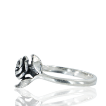 James Avery Sterling Silver Small Rose Ring with Leaf Accents – Size 9