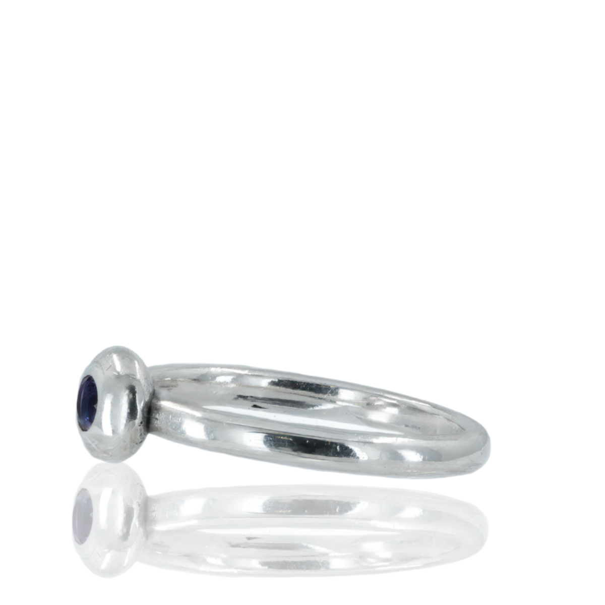 James Avery Sterling Silver Remembrance Ring with Lab-Created Amethyst – Size 8.5