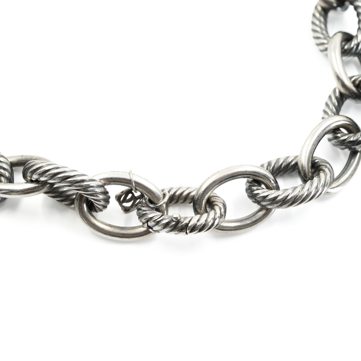 David Yurman Sterling Silver &amp; 18k Yellow Gold Madison Chain Link Necklace — 18.5