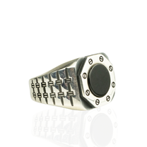 Mens Black Onyx Signet Ring