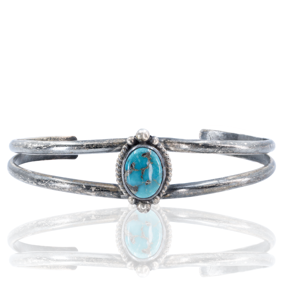 Sterling Silver Navajo‑Inspired Cuff Bracelet