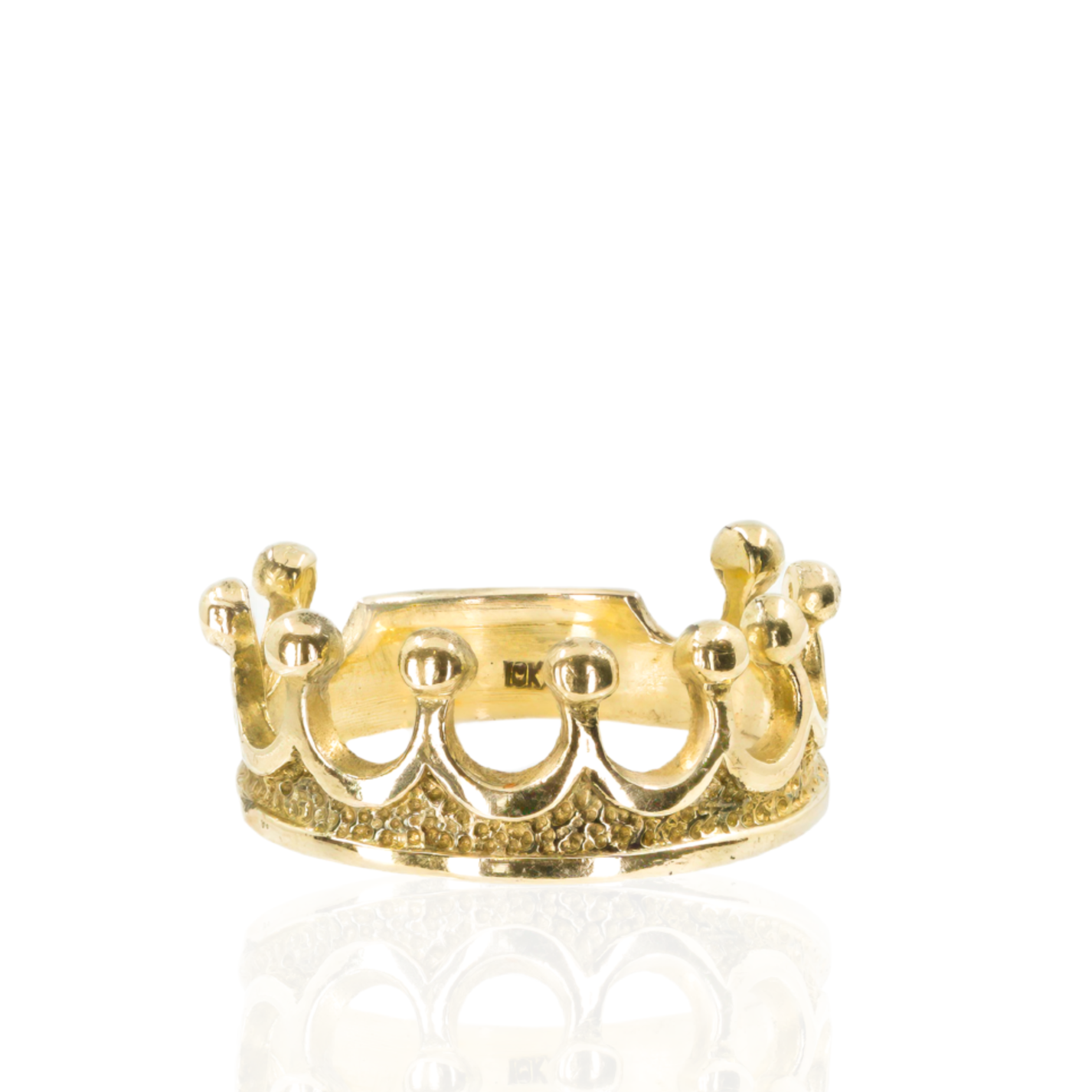 10K Yellow Gold | Regal Crown Motif | Princess Silhouette