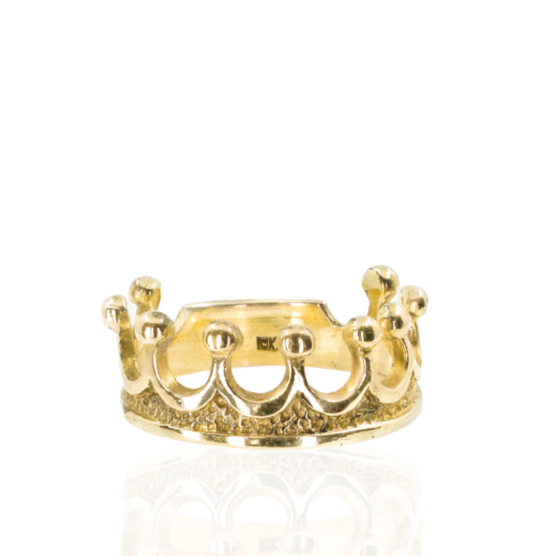 10K Yellow Gold | Regal Crown Motif | Princess Silhouette