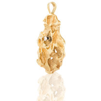 14K Yellow Gold Heavyweight Diamond Nugget Pendant