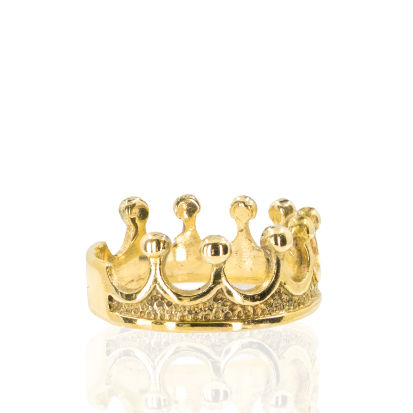 10K Yellow Gold | Regal Crown Motif | Princess Silhouette