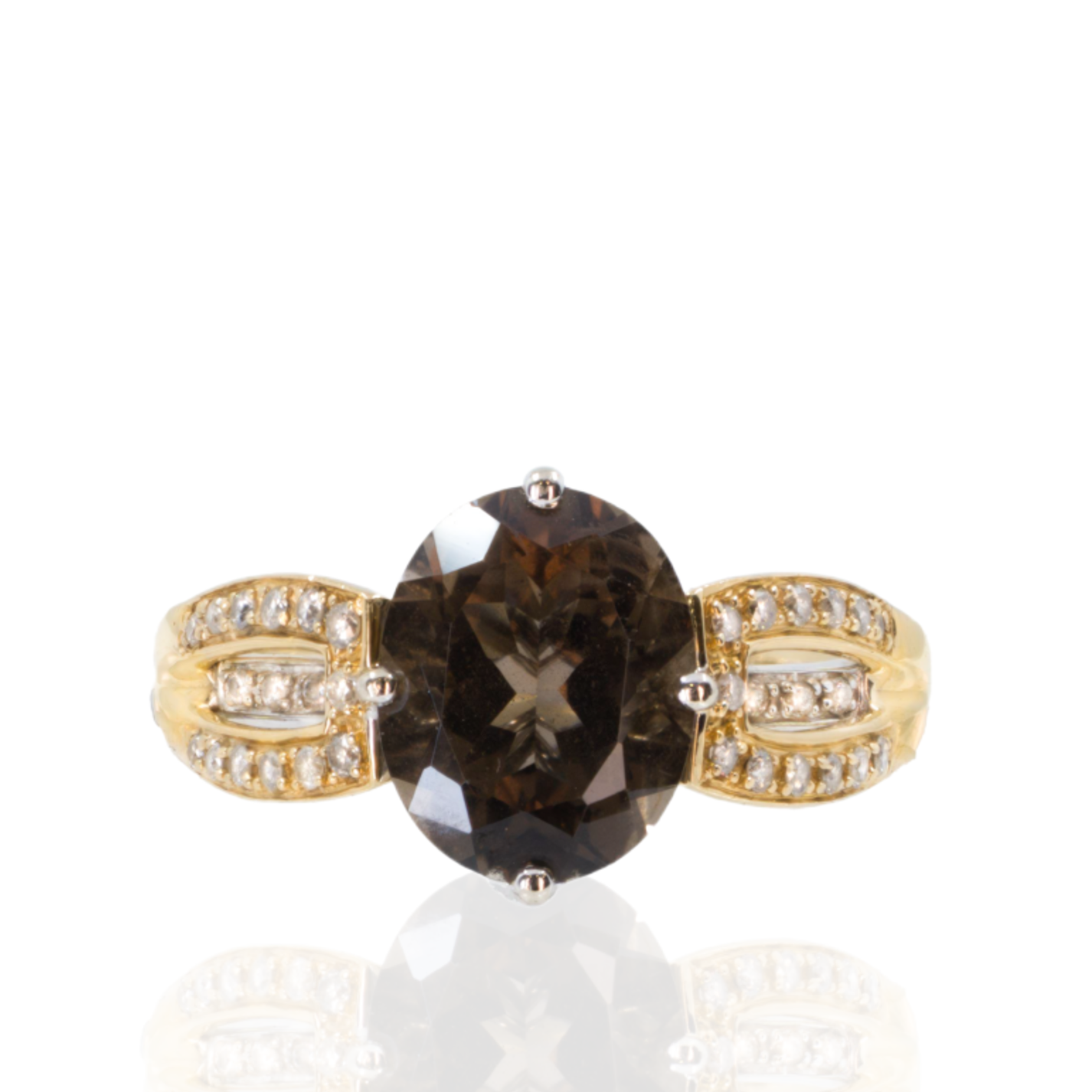 Oval Cut Centre • Triple‑Band Detail • Size 8 • 3.6g