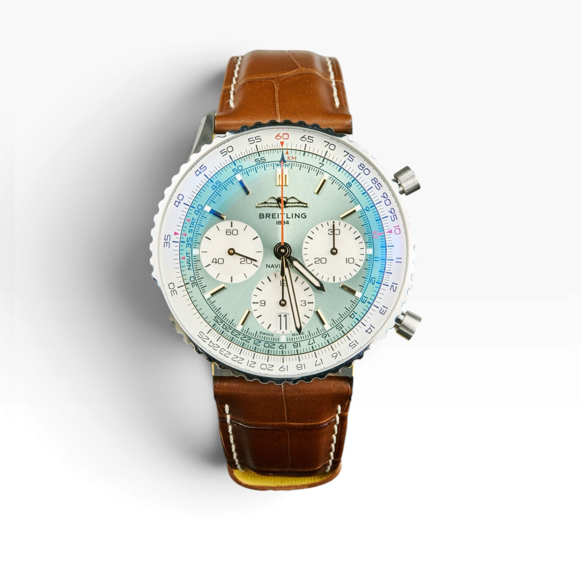 Breitling Navitimer B01 Chronograph Mint Green Dial Watch