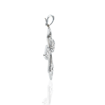 18K White Gold Diamond Filigree Cross Pendant