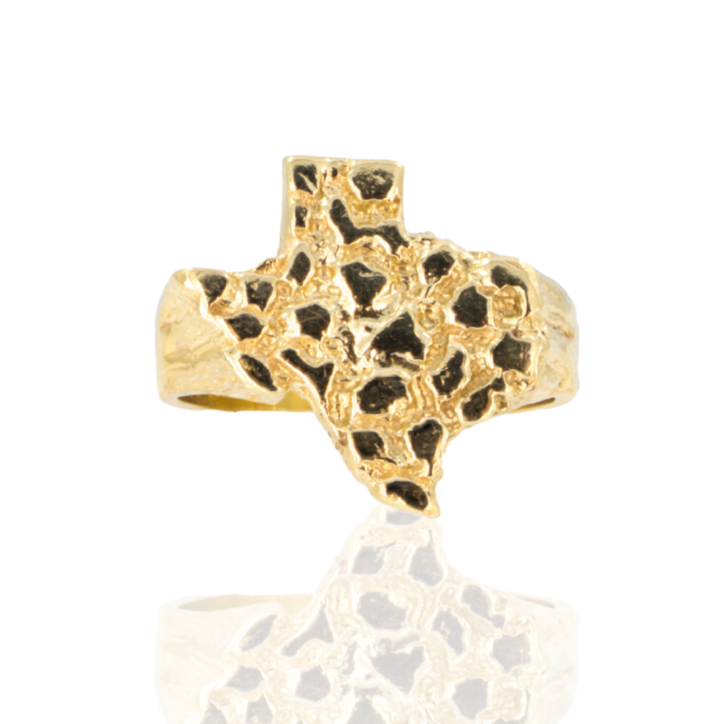 10K Yellow Gold Classic Nugget Statement Ring