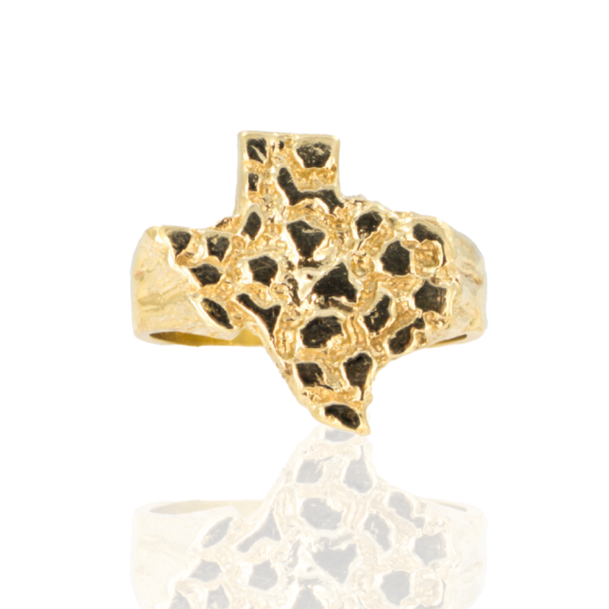 10K Yellow Gold Classic Nugget Statement Ring