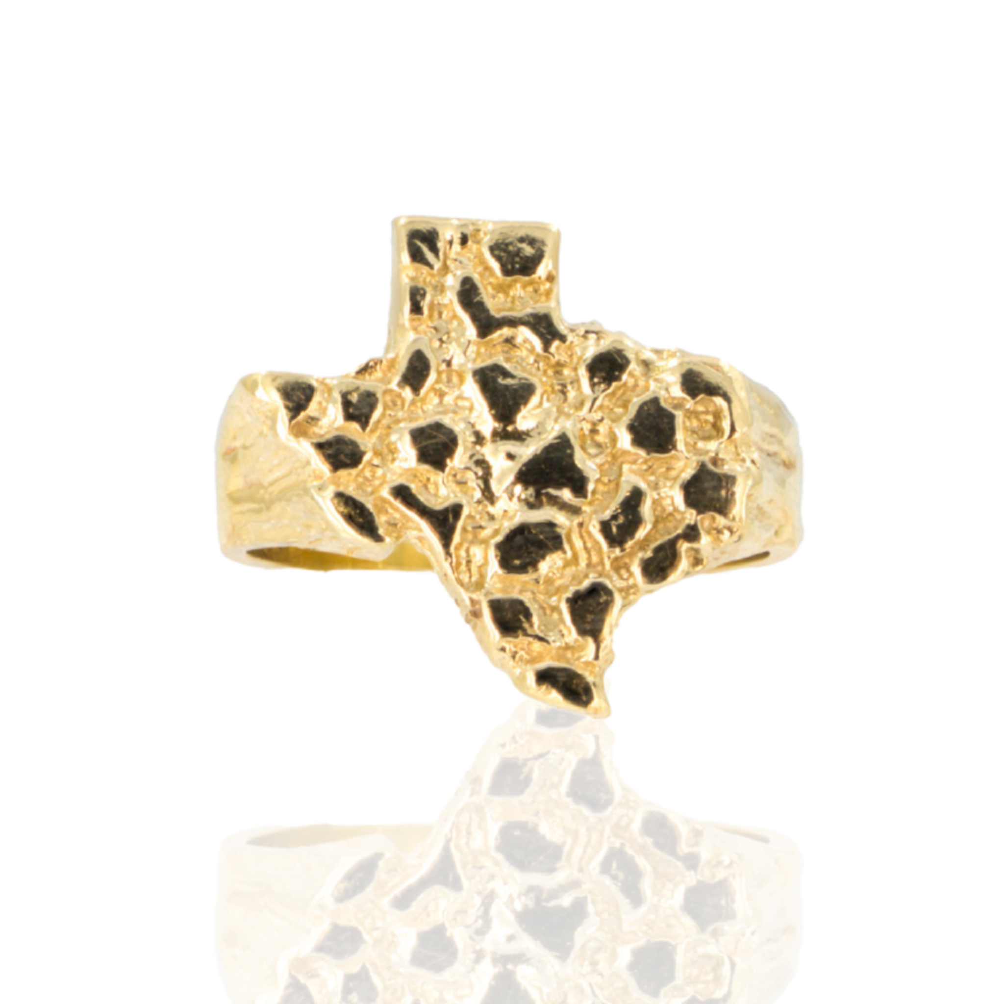 10K Yellow Gold Classic Nugget Statement Ring