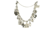 James Avery Connected Hearts Charm Bracelet w/ 13 Charms Retired Sterling Silver