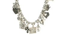 James Avery Connected Hearts Charm Bracelet w/ 13 Charms Retired Sterling Silver