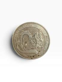2024 Year of the Dragon 1 oz .999 Fine Silver Round – Naturally Toned Chinese Zodiac Bullion