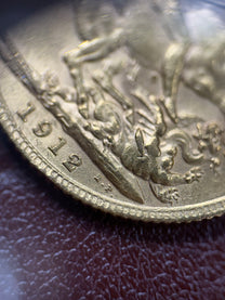 1912 Gold Sovereign King George V British Coin
