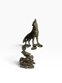 Mark Hopkins Limited Edition Bronze Wolf Sculpture #462 – with Certificate of Authenticity