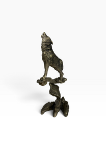Mark Hopkins Limited Edition Bronze Wolf Sculpture #462 – with Certificate of Authenticity