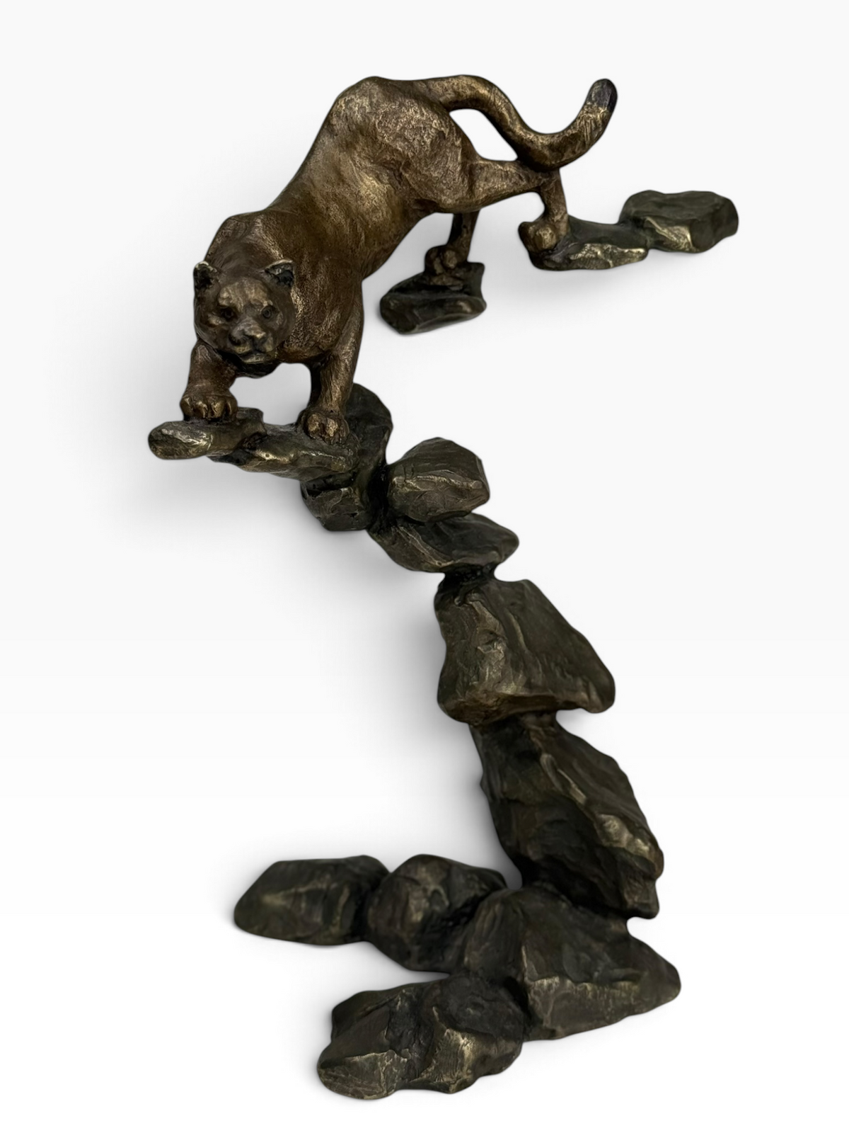 Mark Hopkins Limited Edition Bronze Cougar Sculpture #318– with Certificate of Authenticity