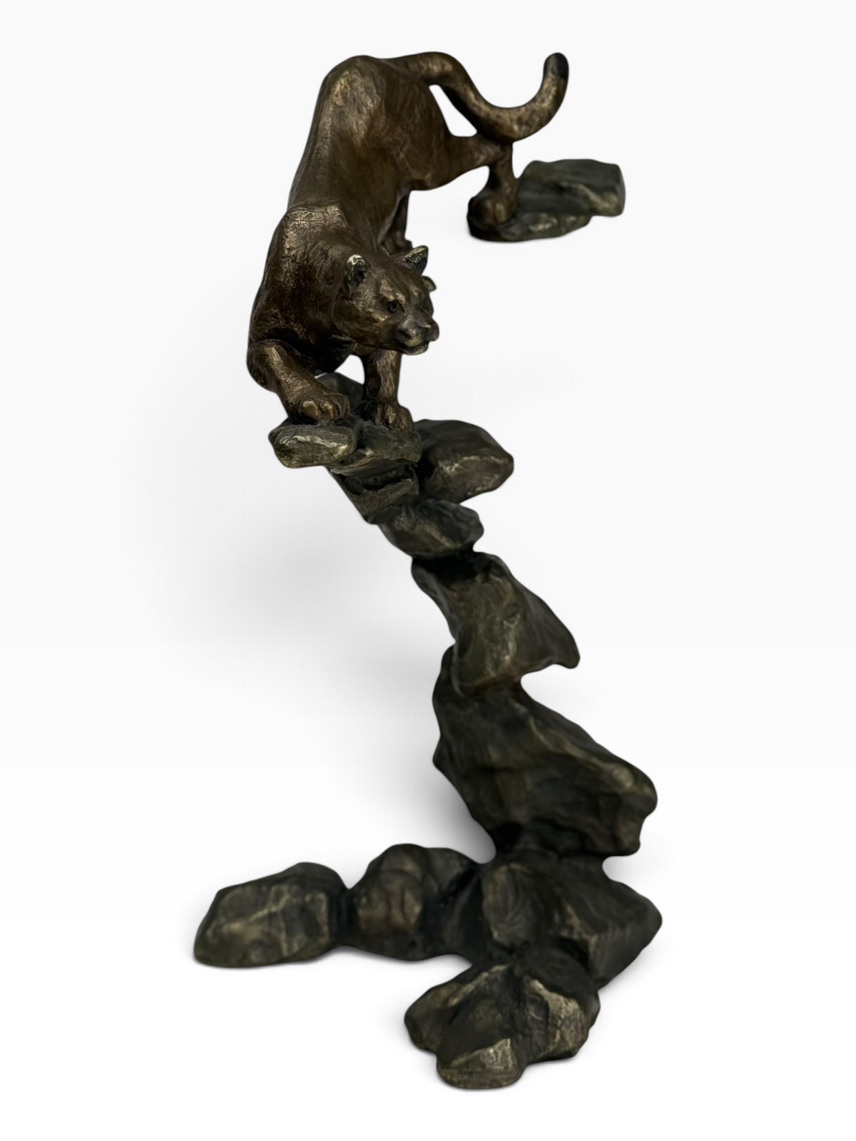 Mark Hopkins Limited Edition Bronze Cougar Sculpture #318– with Certificate of Authenticity