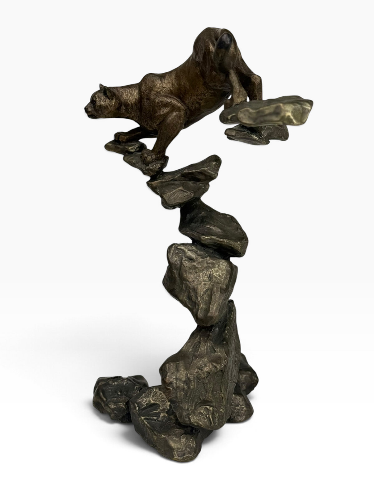Mark Hopkins Limited Edition Bronze Cougar Sculpture #318– with Certificate of Authenticity
