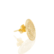 18K Yellow Gold | Roman-Inspired Coin Earrings | Byzantine Style
