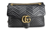 Gucci GG Marmont XL Black Leather Shoulder Bag