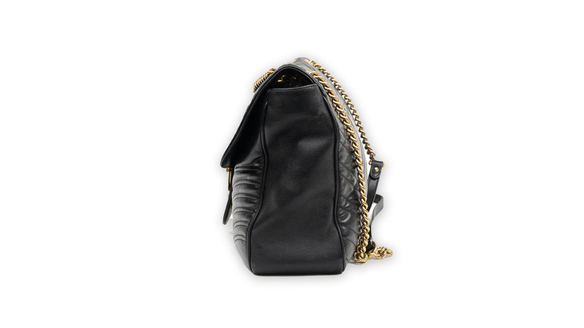 Gucci GG Marmont XL Black Leather Shoulder Bag