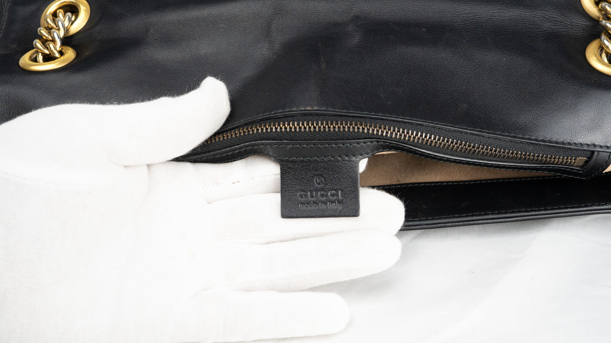 Gucci GG Marmont XL Black Leather Shoulder Bag