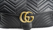 Gucci GG Marmont XL Black Leather Shoulder Bag
