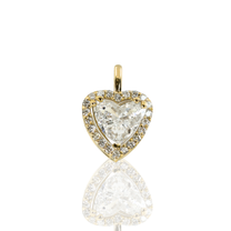14K Yellow Gold | 2.75ctw Heart Diamond Pendant | Pavé Halo