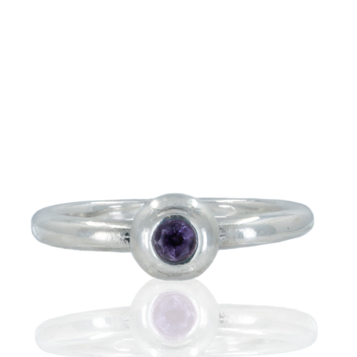 James Avery Sterling Silver Remembrance Ring with Lab-Created Amethyst – Size 8.5