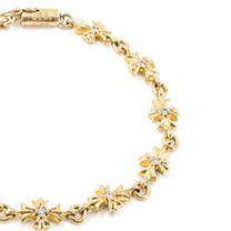 Archival 1999 Chrome Hearts 22k Yellow Gold &amp; Diamond Maltese Cross Bracelet